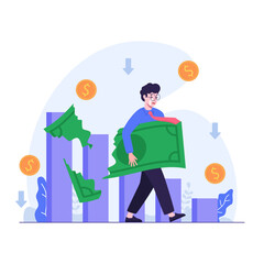 businessman feel frustrated because of financial crisis