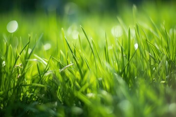 Obraz premium natural and herbal green grass farm field with sunlight effect