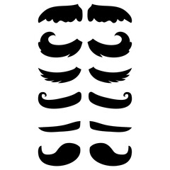 Mustache vector icon set. Barber illustration symbol collection. - obrazy, fototapety, plakaty