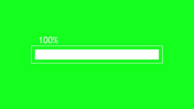 Progress bar animation, Loading bar animation on a green screen background