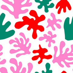 Vector Pattern Abstraction in the style of Matisse.Carved from paper by hand.Botany, tropical leaf plant branch silhouette.Modern decoration, trendy minimalist style Print for textiles Packaging  