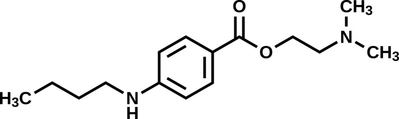 Tetracainum structural formula, vector illustration 