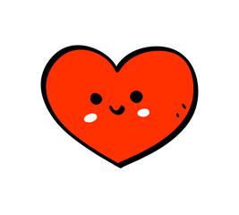 cute red heart character