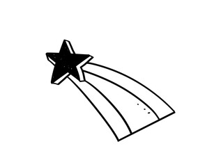 hand drawn illustration of falling star