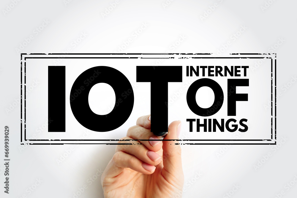 Poster iot internet of things - physical objects that are embedded with sensors, software, and other techno