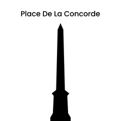 Silhouette of place de la Concorde in black isolated on a white background, vector illustration - obrazy, fototapety, plakaty