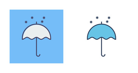 Umbrella with Snow Vector Icon
