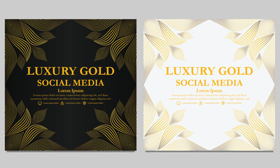 golden floral social media template. suitable for social media post, web banner, cover and card