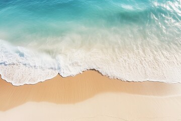 An abstract sandy beach, light blue waves—a breathtaking summer vacation background concept banner, ideal for showcasing the natural beauty of the outdoors. Created with generative AI tools