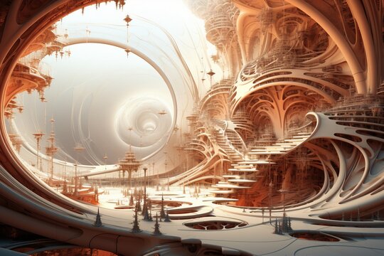Marvelous and astonishing structures, revealing captivating fractal realms. Created with generative AI tools