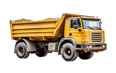 Sand Transport by Dump Truck on Transparent Background