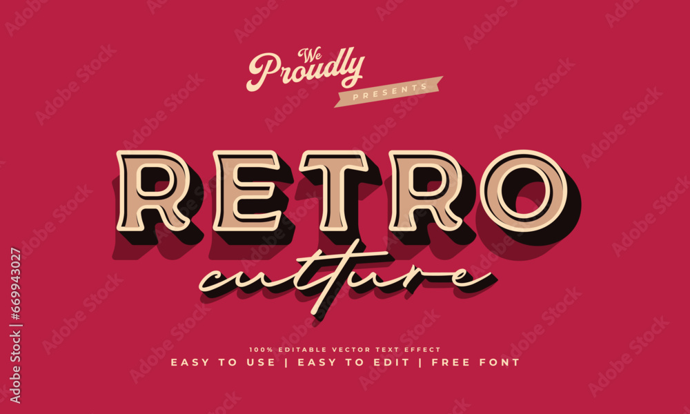 Fototapete vintage retro editable text effect alphabet font typography typeface