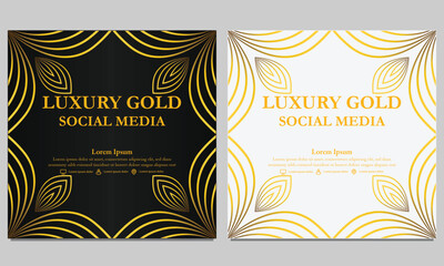 golden floral social media template. suitable for social media post, web banner, cover and card