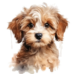 Watercolor cute puppy. Generative AI, png image.