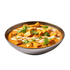 Delicious Shahi Paneer, on transparent background.