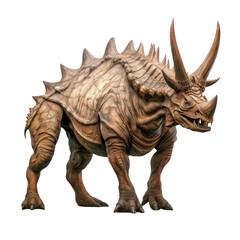 3D Realistic Styracosaurus, on transparent background.