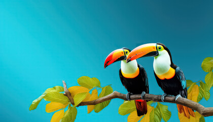two pelicans sitting on a branch in Mexico