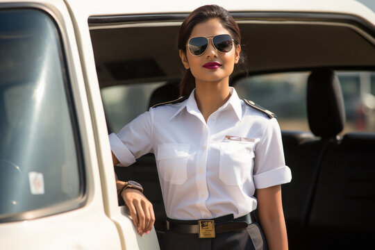 Beautiful and young Indian female pilot