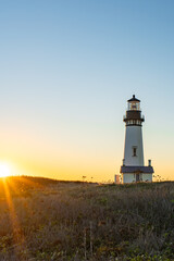Sunset at Yaquina Head Lighthouse, Newport, Oregon USA
