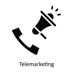 Telemarketing vector solid  Design illustration. Symbol on White background EPS 10 File 