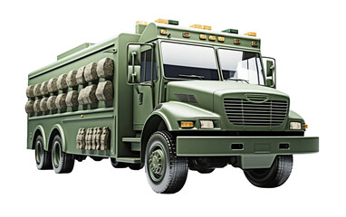 Green Armored Vehicle for Cash Security on isolated background