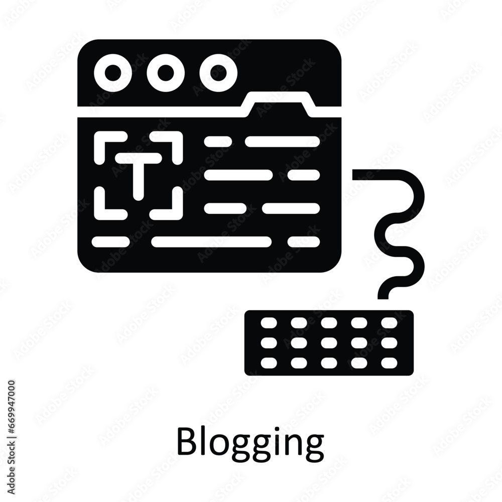 Poster blogging vector solid design illustration. symbol on white background eps 10 file