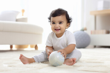 Fototapeta premium cute indian little baby having fun