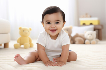 cute indian little baby having fun - Powered by Adobe