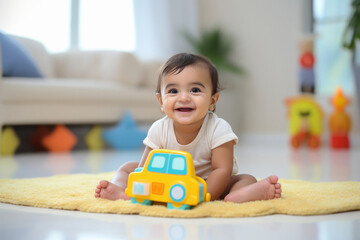 cute indian little baby having fun