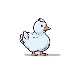Duck hand-drawn illustration. Duck. Vector doodle style cartoon illustration