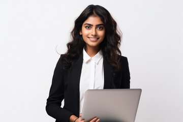 Indian businesswoman holding i pad