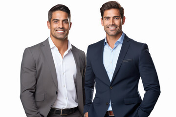 two happy indian young businessmen