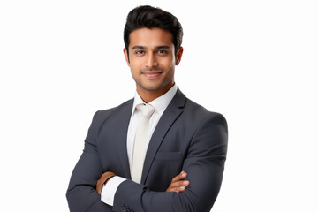 Indian businessman standing with hands folded