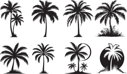 Fototapeta na wymiar palm tree EPS, palm tree Silhouette, palm tree Vector, palm tree Cut File, palm tree Vector