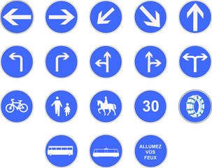 Panneau routier français: Ensemble de panneaux obligatoires	