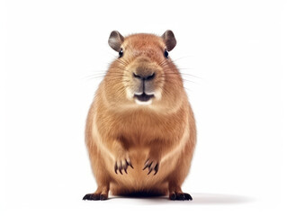 Capybara Studio Shot Isolated on Clear White Background, Generative AI
