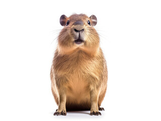 Capybara Studio Shot Isolated on Clear White Background, Generative AI