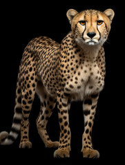 Cheetah Studio Shot Isolated on Clear Black Background, Generative AI