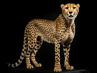 Cheetah Studio Shot Isolated on Clear Black Background, Generative AI