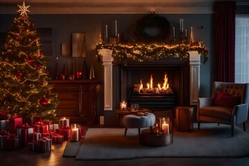 christmas tree with fireplace