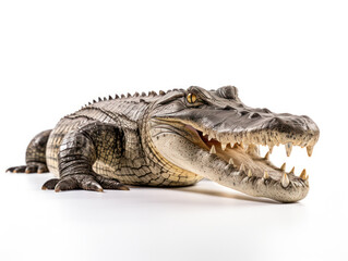 Crocodile Studio Shot Isolated on Clear Black Background, Generative AI