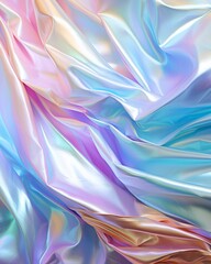 holographic background or wallpaper for various use. Shiny modern design for fabric or textile. Copy space. Generative AI