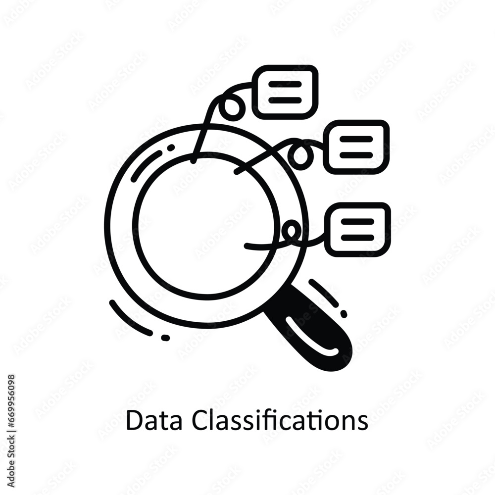 Poster data classifications doodle icon design illustration. networking symbol on white background eps 10 f