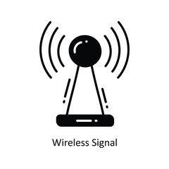 Wireless Signal doodle Icon Design illustration. Networking Symbol on White background EPS 10 File