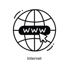 Internet doodle Icon Design illustration. Networking Symbol on White background EPS 10 File