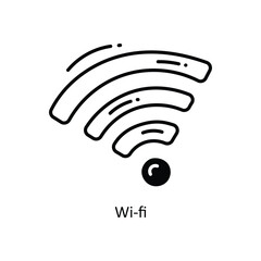 Wi-fi doodle Icon Design illustration. Networking Symbol on White background EPS 10 File