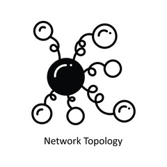 Network Topology doodle Icon Design illustration. Networking Symbol on White background EPS 10 File