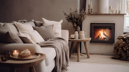 
Step into a Scandinavian-style living room, where clean lines, minimalist decor, and a calming color palette create a serene and inviting space, embodying the essence of Scandinavian design.