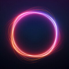 Obraz premium Hot Pink Neon Filament Ring Backdrop
