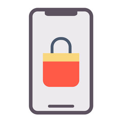 Vector Design Mobile Shopping Icon Style